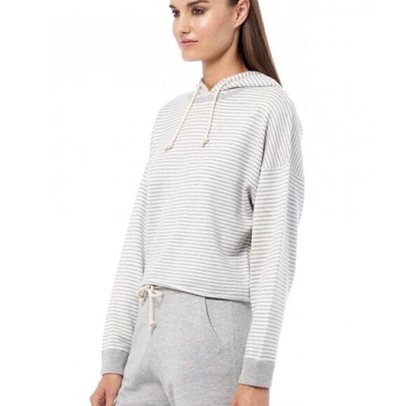 360 Cashmere | EUC Women’s 360 Rylan Striped Hoodie in Mist, Chalk Size XS - Picture 5 of 12